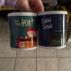 Star Wars Teal & Navy 'On The Hunt' and 'Rebel Droid' Ceramic Mug Set